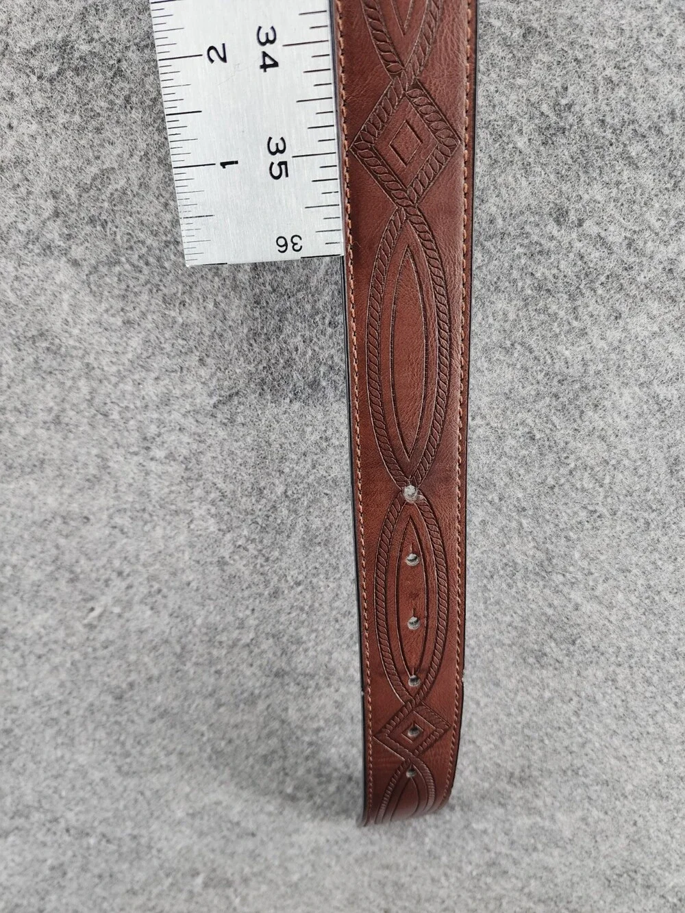 BC Belt Mens Large Brown Leather Steer Head Buckle